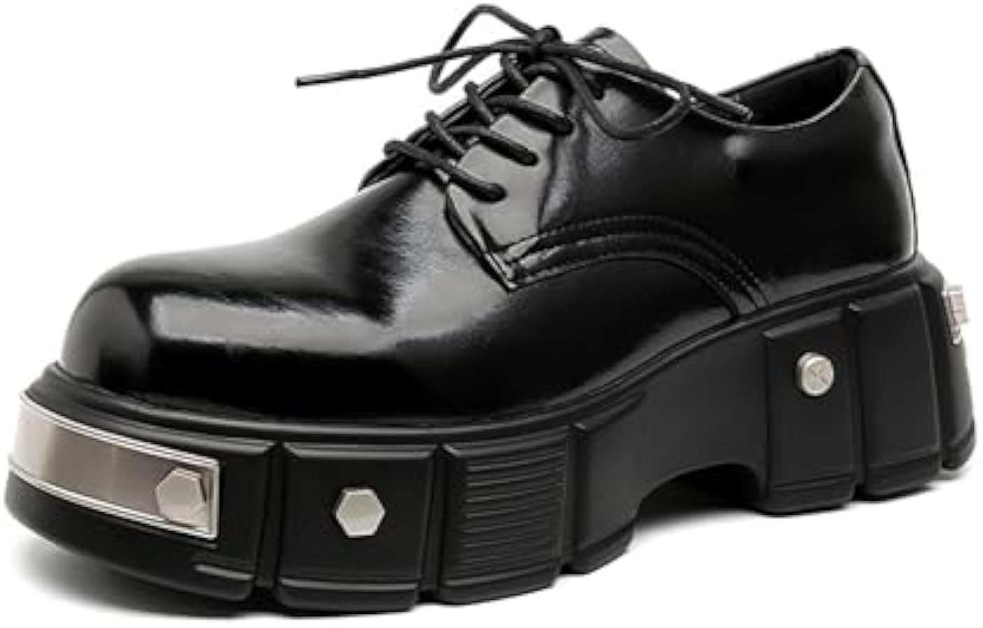 Amazon.com | Men's Leather Platform Oxfords Fashion Goth Punk