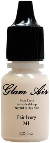 Glam Air Airbrush Makeup Foundation Water Based Matte M1 Fair Ivory Ideal for Normal to Oily Skin
