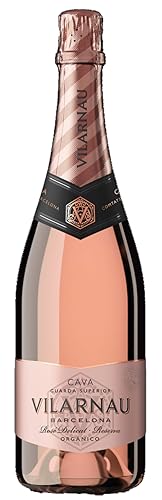 Vilarnau Brut Rose Reserva Organic Cava - Vegan Spanish Sparkling Wine, 75cl Bottle