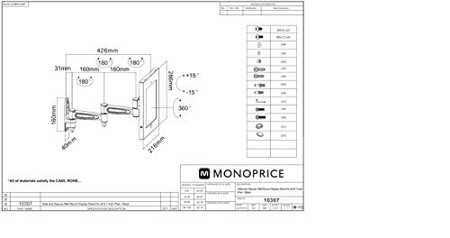 Monoprice Suporte de parede seguro e seguro para iPad de 9,7 polegadas - Preto (110307)