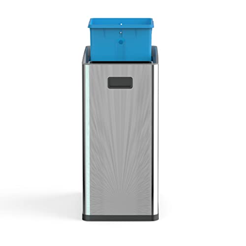Step N' Sort The 16 Gallon Motion Sensor Dual Trash And Recycling Bin With Removable Inner Bins #TOP2