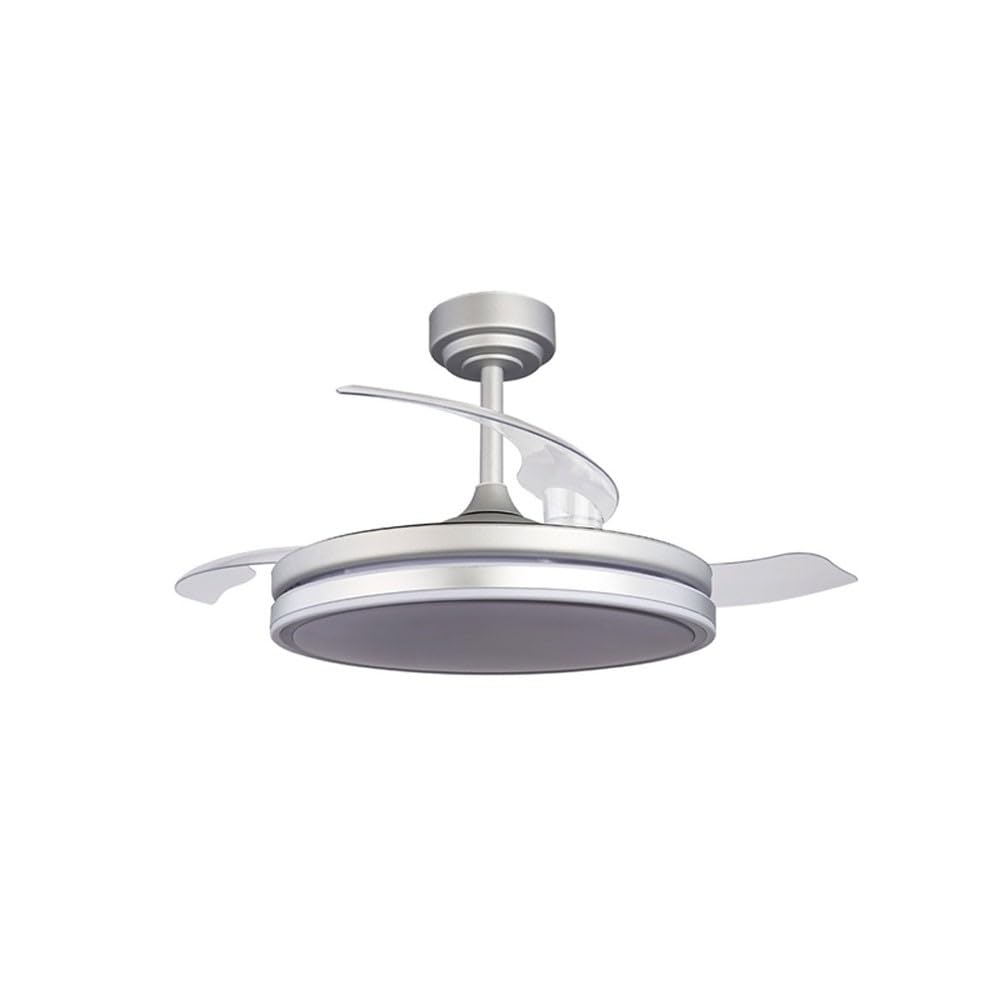 Bilake Ventilador de Techo aspas retractiles Moss Gris | Lampara Ventilador de Techo 72W 7920Lm con luz Regulable Palas Plegables
