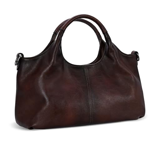 Image of Iswee Soft Leather Purse for Women Satchel Handbags Crossbody Shoulder Bag | Genuine Leather Top Handle Bag Designer Hobo Medium Size Pocketbooks Luxury Classy Bag