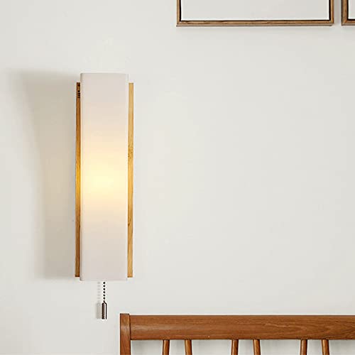 Lámparas de pared de madera vintage con pantalla de vidrio retro E14 para pasillos 7