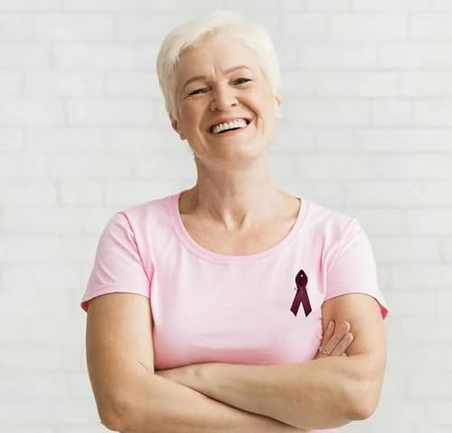 Image of 100pcs Burgundy Ribbon Awareness Satin Pins Cancer Awareness Ribbon Pin with Safety Pin