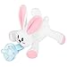 Zooawa Baby Schnuller, Schnullerhalter mit Abnehmbarem Plüsch Kuscheltier, Baby Stofftier Schnuller Spielzeug für Kleinkinder Jungen Mädchen 3-36 Monate Baby - Weiß Hase