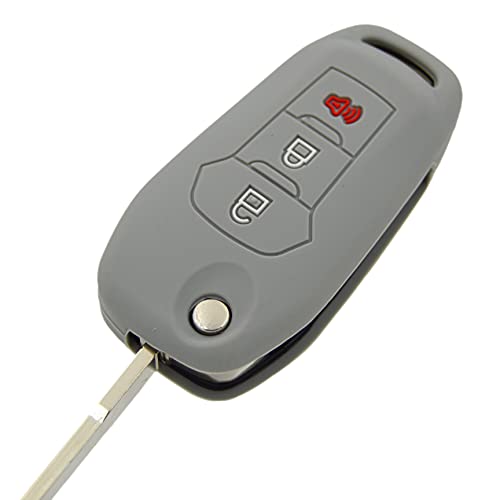 Image of Silicone Key Fob Cover Remote Protector for Ford F150 F250 F350 F450 F550 Raptor Ranger Transit Fusion Bronco EcoSport Escape Explorer Expedition Lightning Maverick XLT (Flip Key)