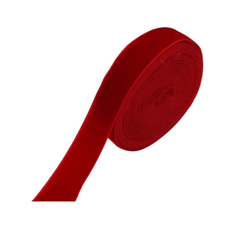 cinta de terciopelo, Juego de 50 cintas terciopelo multicolor 25 mm for decoración navideña hecha a mano(Red)