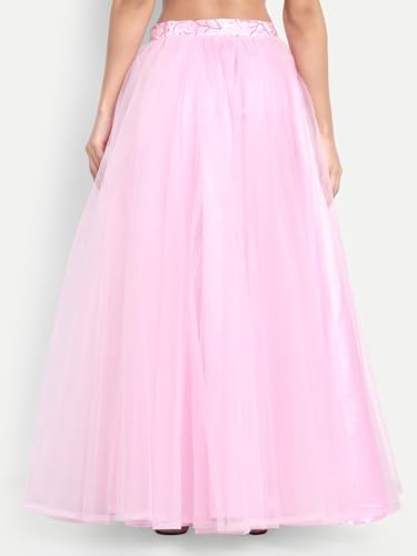 Image of TILISM Women's and Girls Solid Satin Long Skirt
