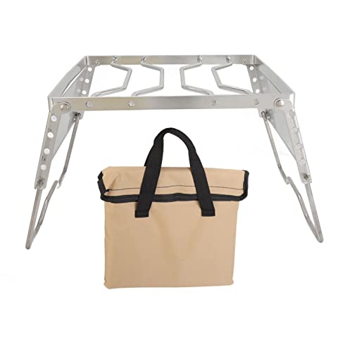Soporte plegable para ollas de pícnic, de acero inoxidable, multifuncional, para camping
