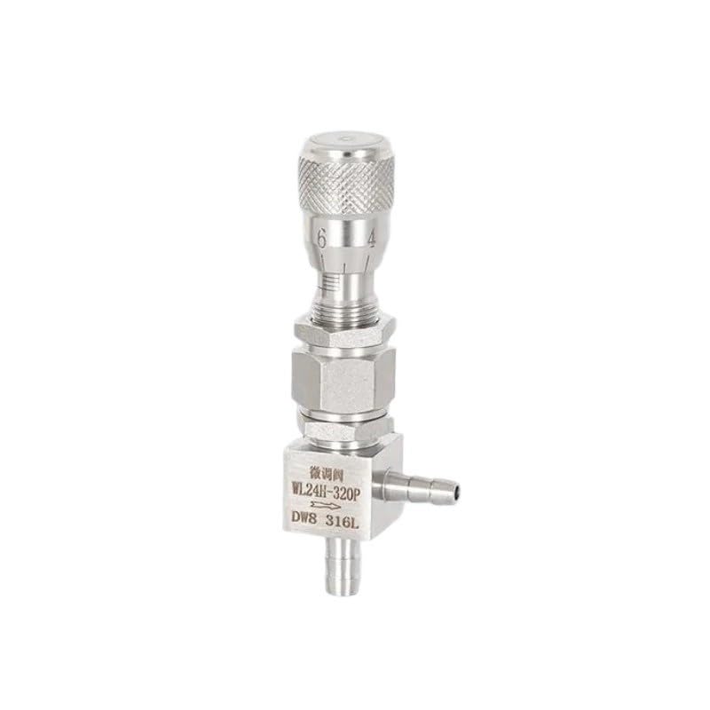 Zawór iglicowy prosty i kątowy ze stali nierdzewnej 304, króciec do węża 4–12 mm do mikroregulacji dozowania gazu wodnego(12mm,SUS316L,Straight)