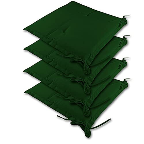 DETEX® Sitzkissen Stuhl 4er Set Wasserabweisend 45x40cm Befestigungsriemen Waschbar Reißfest Stuhlkissen Sitzauflage Sitzpolster Gartenstuhl Grün DETEX® Sitzkissen Stuhl 4er Set Wasserabweisend 45x40cm Befestigungsriemen Waschbar Reißfest Stuhlkissen Sitzauflage Sitzpolster Gartenstuhl Grün
