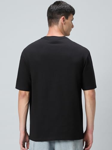 Image of Bewakoof Men's Cotton Graphic Print Oversized Fit Half Sleeve Round Neck T-Shirt | Casual Wear | Street Wear | Oversized t Shirt for Men Cotton | Baggy