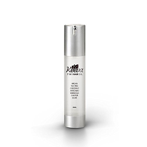 Best Coconut Oil Hair Treatment - Blend with 7 Essential Oils : Argan Oil, Tea Tree Oil, Coconut Oil, Avocado, Maracuja, Castor and Olive by Keeva Organics
