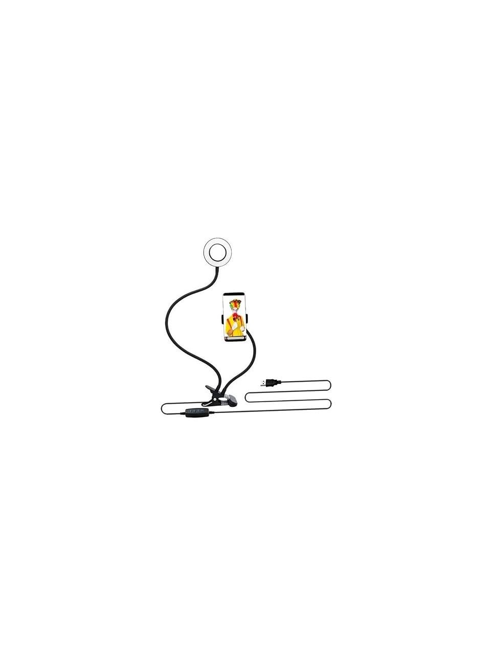 Kıskaçlı Akrobatik 3 Renk Masa Lambası, USB Beyaz, Işık Şiddeti ve Rengi Ayarlanabilir, Kitap Okuma ve Çalışma Işığı, Güç Kablosu Dahil