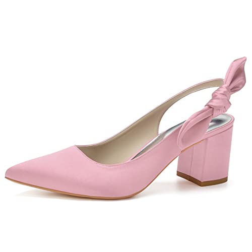 Sandales à bride arrière bout pointu nœud blanc rose taille 39