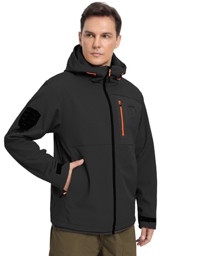 GEMYSE Men's Lightweight Rain Jacket Waterproof Raincoat Hooded Softshell Windbreaker for Outdoor Hiking Travel2