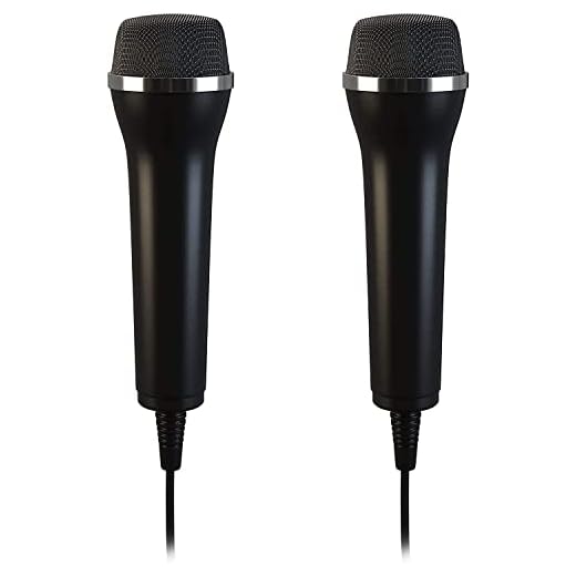 LIONCAST® Set de 2 Micrófonos USB para PS5 / PS4, PC, Xbox, Wii, Nintendo Switch - Micrófono USB para Singstar, Lets Sing y Karaoke - Micrófono USB Universal para Switch