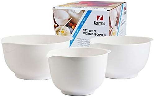 Hutzler Melamine Mixing Bowl Set: 2, 3 and 4 Liters, White (3234WH) - Thumbnail 2