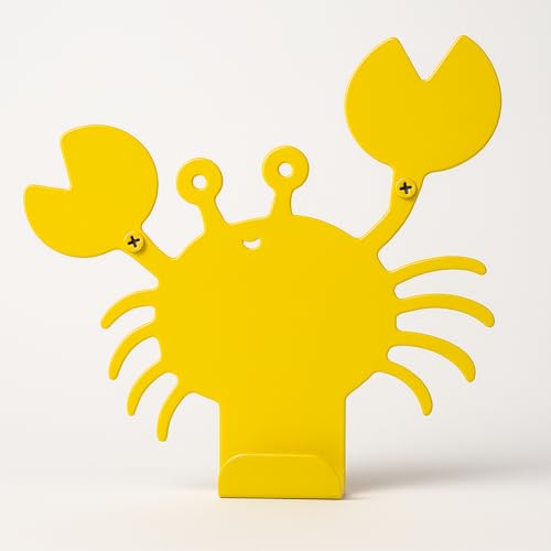 ARTiLETTO Cute Crab Wall Hook – Heavy-Duty Metal Hook for Hanging Coats, Backpacks, Towels & More – Fun Kids’ Wall Hooks for Bedroom, Playroom, Nursery & Bathroom – Decorative & Durable (Yellow)