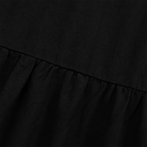 Women's Solid Color Casual Ruffled Long Skirt Office Retro A-Line Pleated Long Skirt4