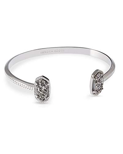Kendra Scott Elton Cuff Bracelet for Women, Fashion Jewelry, Rhodium Plated, Platinum Drusy