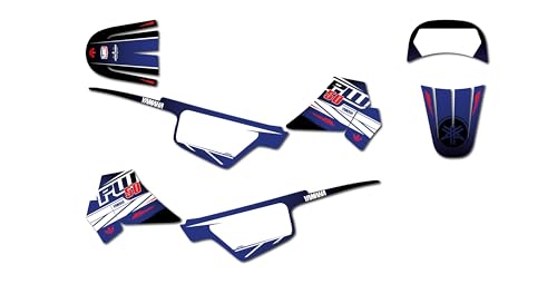KIT DECO MOTO CROSS ADAPTABLE PW 50 FACTORY (Bleu Rouge)