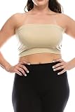 THE TUBE TOP Women's Plus Size Bandeau - Basic Strapless Tube Top Made in USA, Red, X-Large/XX-Large