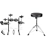 Alesis Turbo Mesh Kit- E Schlagzeug Elektronisch/7-teiliges E Drum Set mit Mesh-Heads, über 100 Sounds und 30 Play-Along-Tracks & RockJam verstellbare Trommel Stuhltrommel Stuhl mit gepolstertem Sitz