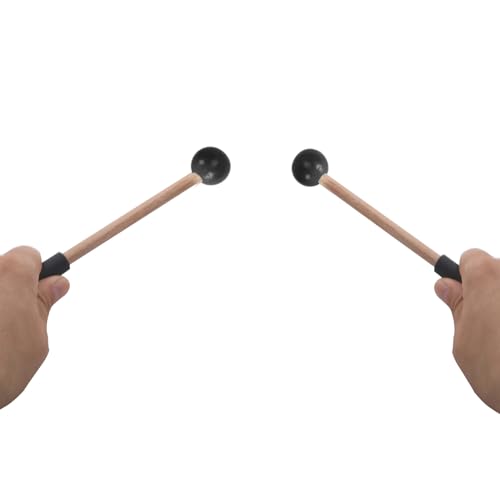 Percussion Mallets for Xylophone and Bell Drums Rubber Head Mallet Set, Black Orchestral Instrument Accessories - Image 3