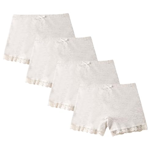 Girls Underwear 4pc Cotton Boyshorts Panties Safety Undershorts Soft Cute Elastic Waist Bowknot Boxers Briefs Size 10-12
