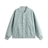 Fnfmrfmr Batikfarbene Vintage-Lederjacke für Herren, Biker, Motorrad, Baseball-Mantel mit Taschen,...