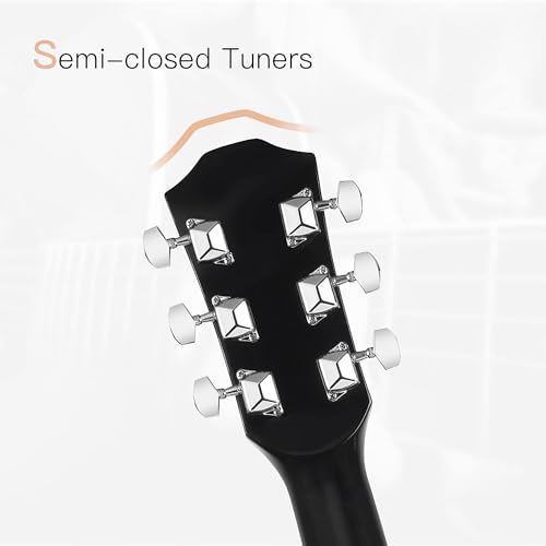 WINZZ AF227A 39 Inches Concert Acoustic Acustica Guitar with Full Kit, Cool Skull - Thumbnail 6