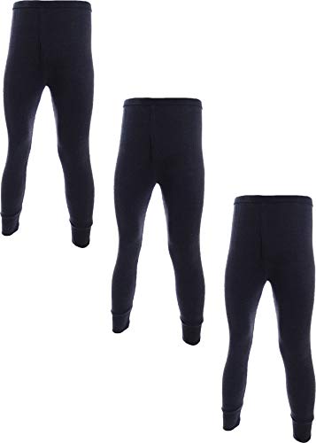 Image of 3 Pairs Mens Undercover Brushed Thermal Long Johns Charcoal Large
