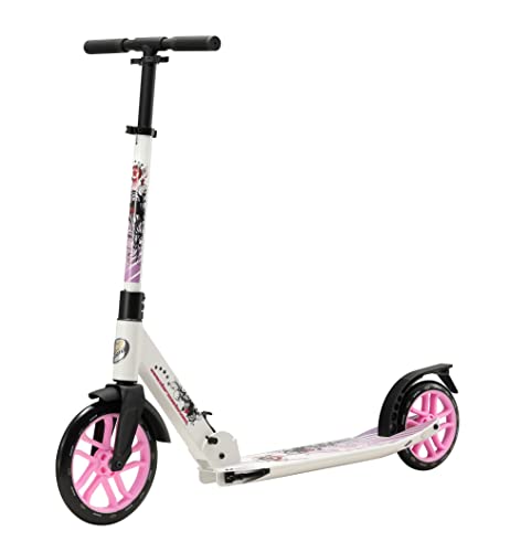 STAR SCOOTER Monopattino per bambini de 8-16 anni e adulti | City Scooter 2 ruote 255mm pieghevole con manubrio regolabile | Bianco