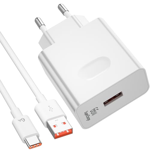 Cargador USB y Cable USB C para Honor Magic7 Lite 6 Lite 5G, 66W 6A Carga Rápida Supercarga...