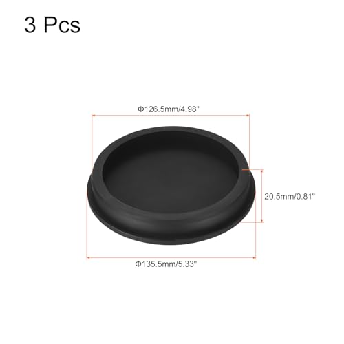 Image of uxcell High Temp Silicone Plug Mount Dia 126.5mm /4.98 inch t Shaped Rubber Stopper Hole Plugs for Powder Coating Plating Waterproof Plugs Sealing Plugs Black Pack of 2(OD 135.5mm)
