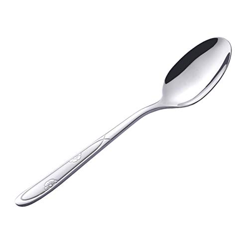 OMGard Dinner Spoons Set 12 Piece Flatware Bulk Stainless Steel 74-inch Silver Matte Spoon Only Weight Eating Utensils Table Silverware Cutlery Service for 12 Dishwasher Safe Mirror Finished