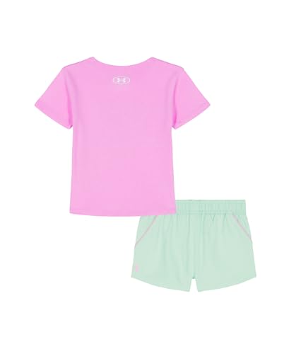 Image of Under Armour Girl's 2-piece Short Sleeve Tee and Shorts Set, Lightweight and Comfortable