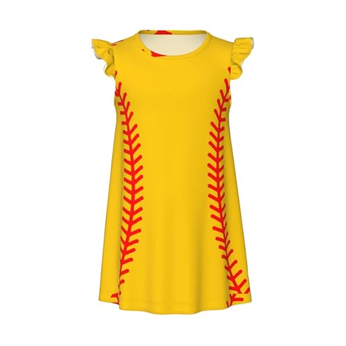 Augenstern Flutter Sleeve Nightgown Baseball-Stitches-Softball Soft Sleepwear Nightdress