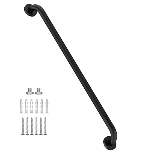 36 Inch Shower Grab Bar Oil Rubbed Black Munzong Anti Slip Bathroom Grab Bar Knurled Bathroom Balance Bar Safety Hand Rail Support Handicap Elderly Injury Senior Assist Bath Handle