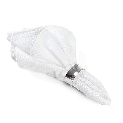 texpot Damask Table Cloth with Satin Band at up to 95°C White, 100% Cotton, White, 40 x 40 cm - 6 Stück, 40 x 40 cm - 6 pieces - Image 4