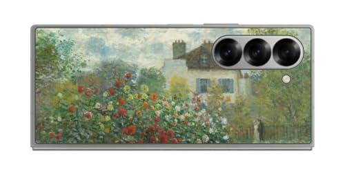 ClearView サムスン Galaxy Z Fold6用 プリント 背面 保護 フィルム 日本製 名画シリーズ クロード・モネ (Claude Monet) アルジャントゥイユのモネの家の庭