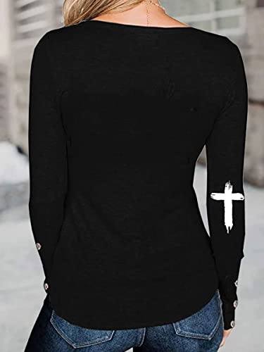 Women Waffle Knit Henley Shirts Long Sleeve Round Neck Casual Slim Fit Thermal Button Up Tunics Tops4