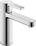 Duravit B.2 Waschtischarmatur, Größe M (Auslauf Höhe 106,5 mm), Wasserhahn Bad, Waschbecken Armatur mit Keramikkartusche, Chrom