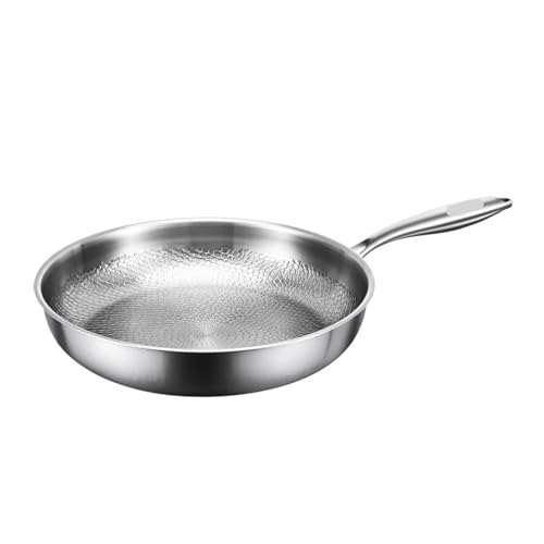 Sartén de titanio puro de 26/28/30 cm, antiadherente, sin revestimiento, con diseño de escamas de pescado y martillo, for carne.(26CM)