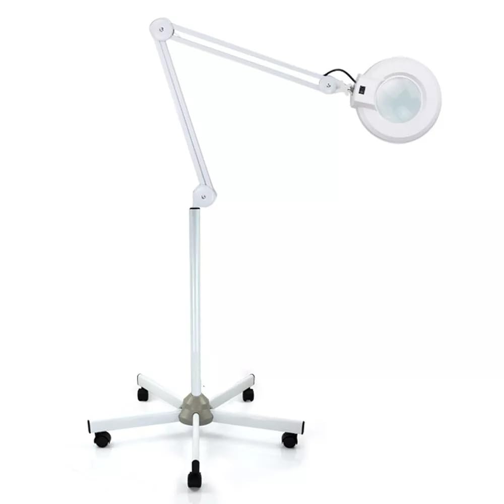 5 Fach Lupen mit licht und ständer Lupenleuchte 22W Leuchtstoffröhre Standlupelampe mit Schwenkarm für Lesen Arbeit Nähen Senioren usw