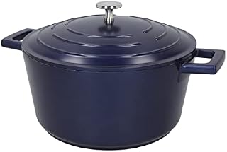 MasterClass Medium Casserole Dish with Lid, Lightweight Cast Aluminium, Induction Hob and Oven Safe, Blue, 4 Litre/24 cm