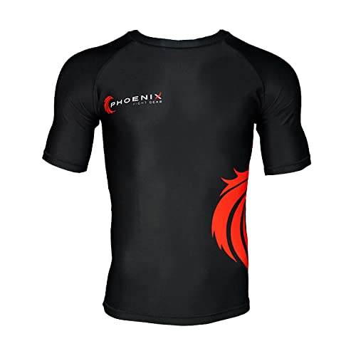 Rise Short Sleeve Mens Rash Guard for BJJ, MMA, Grappling, Wrestling, No Gi Compression Shirt