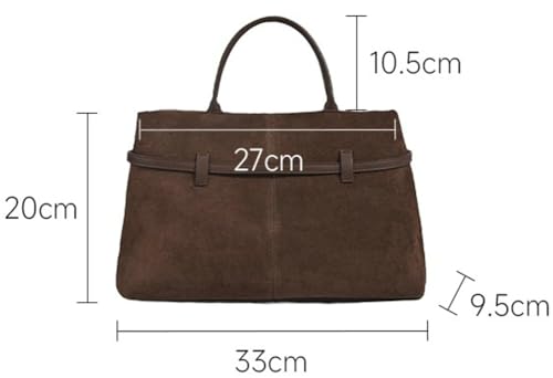 Bolso Tote de gamuza grande con correa y hebilla miniatura 7